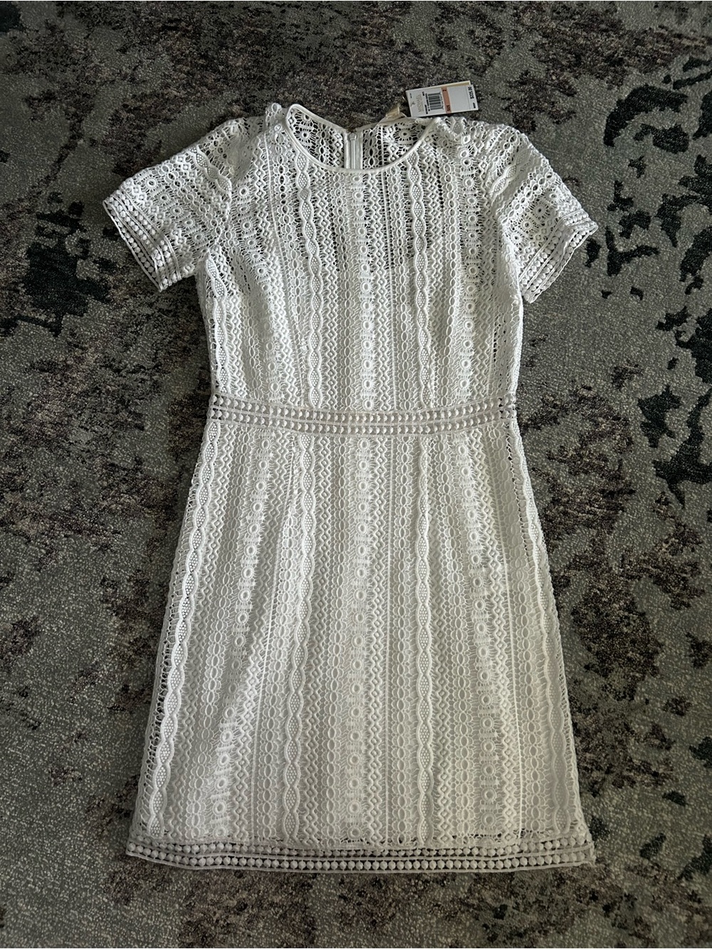 Michael Kors White Lace Short-Sleeve Sheath Dress